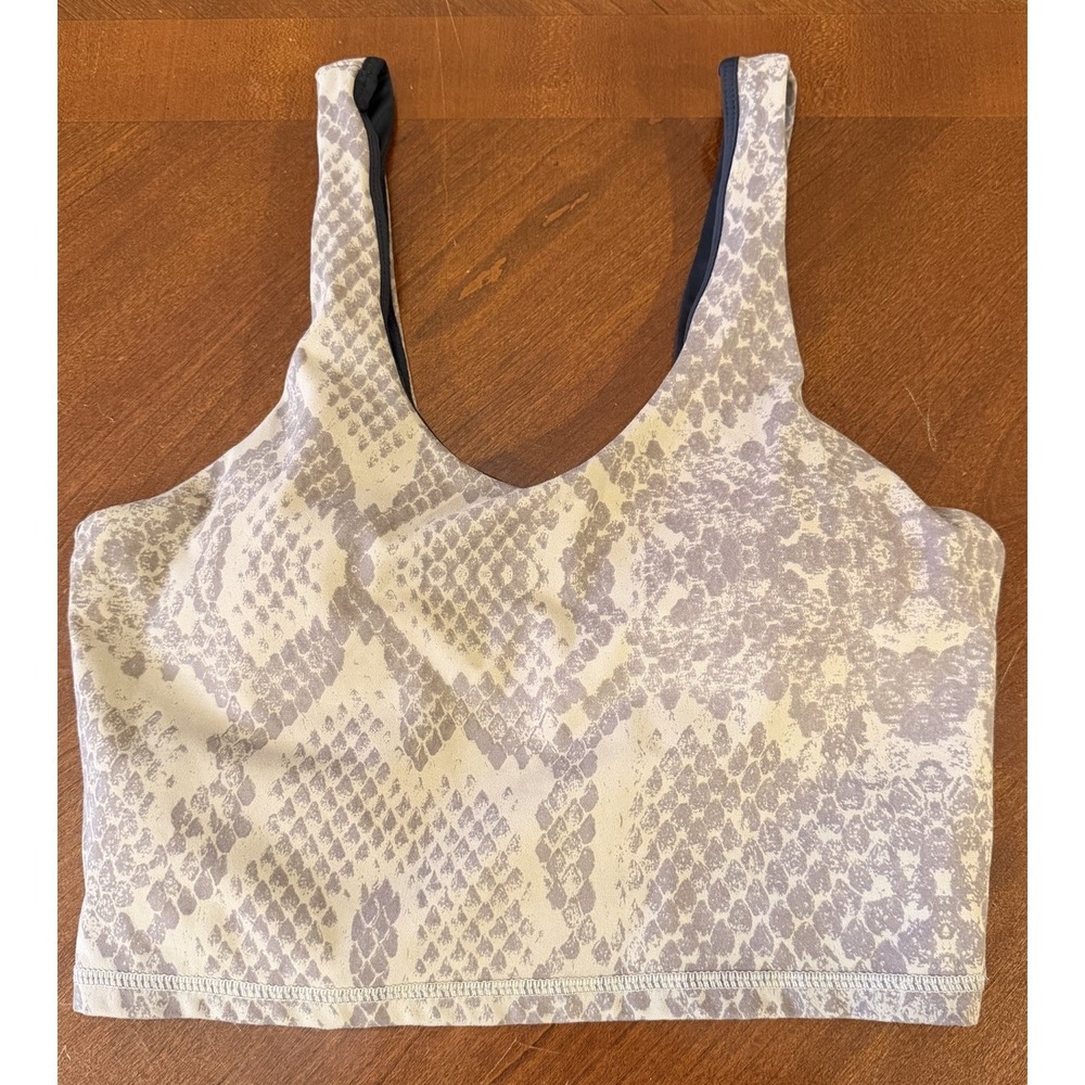 Varley Beige Snake Print Cropped Tank Top Women's Size S Activewear